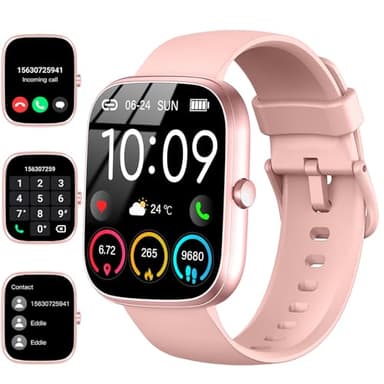 Smart Watch for Women, 2025 HD 1.91" Smartwatch (Answer/Make Call), 112+ Sports Modes Fitness Activity Tracker, Calories/Heart Rate/Sleep Monitor, IP68 Waterproof Step Counter for Android iOS, Pink - Image 1