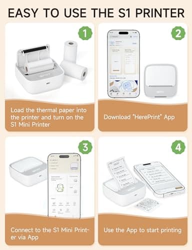 iDPRT Portable Sticker Maker Machine with 1 Roll Sticker Paper, Mini Printer Efficiently and Quickly, Thermal Printer for Study Notes, Pictures, DIY, Label, Free App with Multiple Templates, Grey - Image 3