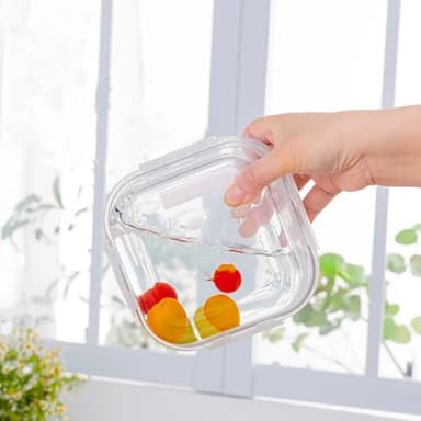R.repad yay Square Glass Food Storage Containers, Small Square Storage Containers With Airtight Lids, 2Cup Glass Meal Prep Bowls, Leak-proof lunch Bowls, Dishwasher Microwave Freezer Safe -(White) - Image 7