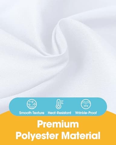 Niuara White Fabric Rectangle Table Cloth - 6 Pack, 60" × 102" Washable Tablecloth for 5FT Tables, Wrinkle-Resistant & Heat-Proof Table Cover for Weddings, Dinners & Parties - Image 2