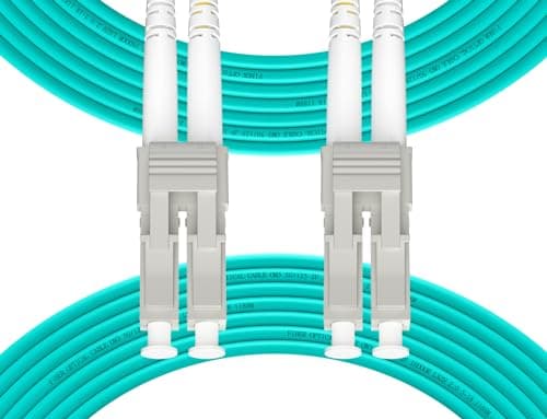 Fibergaga 5M(16ft) OM3 LC to LC Fiber Patch Cable,10GB/40GB Multimode Duplex 50/125µm 2.0mm Fiber Optic Jumper Cords Length Option: 0.5M(1.6ft)-100M(328ft) - Image 1
