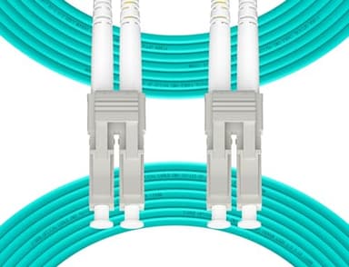 Fibergaga 5M(16ft) OM3 LC to LC Fiber Patch Cable,10GB/40GB Multimode Duplex 50/125µm 2.0mm Fiber Optic Jumper Cords Length Option: 0.5M(1.6ft)-100M(328ft) - Image 1