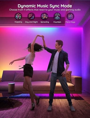 Govee 100ft RGBIC LED Strip Lights, Smart LED Lights Work with Alexa and Google Assistant, LED Lights for Bedroom WiFi App Control Segmented DIY Multiple Colors, Color Changing Light, (2 x 50ft) - Image 6