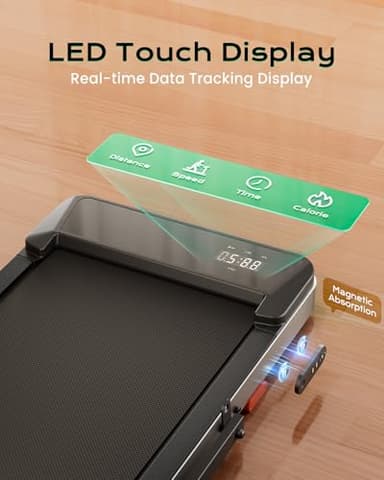 TREAFLOW Walking Pad,Treadmill with Incline for Home Office, 2.5HP Portable Under Desk Treadmill with 265 Lbs Capacity,Remote Control, Led Display - Image 5