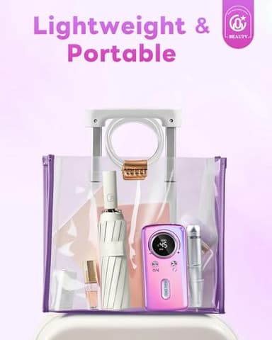 CozyZen Cordless Nail Drill Professional: 45000 RPM Rechargeable Electric Nail File Kit, Portable & Low Noise for Acrylic, Gel Nails, Manicure & Pedicure - Salon & Home Use - Image 6
