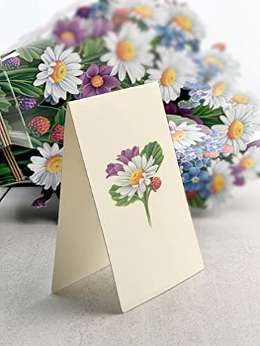 Freshcut Paper Pop Up Cards, Field of Daisies, 12 Inch Life Sized Forever Flower Bouquet 3D Popup Greeting Card, Birthday Cards, Get Well Gifts, Blank Notecard & Envelope - Image 3