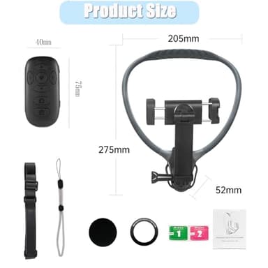 XLMJDZQ Phone Chest Mount,Magnetic Neck Chest Mount with Wireless Remote,Neck Holder for iPhone Android Phones,POV Phone Holder(Gray Shelf Model) - Image 4