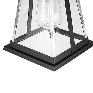 GLOBE Electric 44697 Merle 1-Light Outdoor Wall Sconce, Bronze, Clear Glass Shade, Brown, Bulb Not Included - Image 3