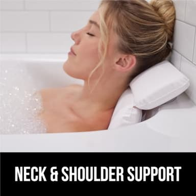 GORILLA GRIP Bath Pillow for Tub, Improved Suction Cups, Luxury Bathtub Pillows, Headrest for Neck and Back Support, Relaxing Home Spa, Hot Tubs and Bathroom Essentials, Gifts for Women, 2 Panel White - Image 8