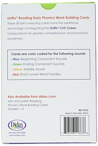 Didax Unifix Reading: Early Phonics Word-Building Cards Small - Image 2