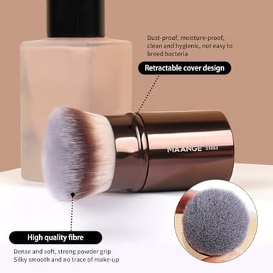 MAANGE 20 PCS Foundation Makeup Brush Set, Double-ended Kabuki Contour Brush for Liquid Powder Concealer Blending Blush Face Makeup Tools (Coffee) - Image 9
