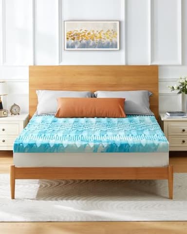 PERLECARE 4 Inch 7-Zone King Memory Foam Mattress Topper, Cooling Gel Mattress Topper with Airflow Channels, CertiPUR-US Certified Egg Crate Bed Topper for Body Pressure Relief, King - Image 7