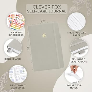 Clever Fox Self-Care Journal – Daily Reflection Notebook – Mental Health & Personal Development Planner, Meditation & Mood Log, A5 (Foggy Alps) - Image 3