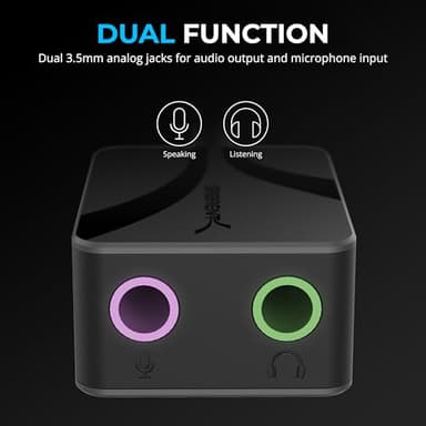 SABRENT USB to 3.5mm Jack Audio Adapter, USB to Headphone Jack Adapter Sound Card, Upgrade to 24-Bit 96Khz for a deep Sound Quality (AU-UCMA) - Image 3