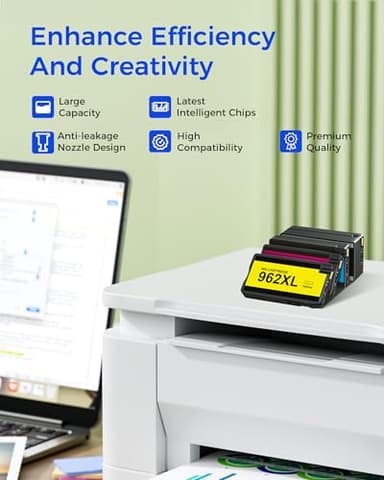 Inkstellar 962XL 962 XL Ink Cartridges Combo Pack for 962 962 XL Ink Cartridges Compatible with HP OfficeJet Pro 9010 9012 9015 9018 9019 9020 9025 Printer 4 Pack - Image 4