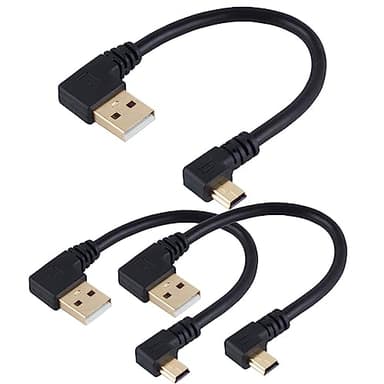 LBSC Mini USB Cable USB Male to Male Mini b Cable Right Angle 90 dgree USB Extension Mini USB Cord for Kodak Canon ELPH Nikon coolpix Camera ps4 ps3 Controller Garmin GPS Charger Cable - Image 1