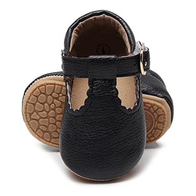 HONGTEYA Infant Baby Girls Mary Jane Flats Non Slip for Toddler First Walkers Soft Sole PU Leather Crib Shoes Sneaker Wedding Party Christmas Princess Dress Shoes Baby Moccasins Girls - Image 3