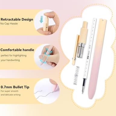 ACEES Gel Pens, 5Pcs 0.7mm Fine Point Black Ink Pens With Smooth Wirting,Office Desk Accessories,Quick Dry Pens For Journaling,Ballpoint for School Supplies, Gift for Women Men Student(Gradient) - Image 2