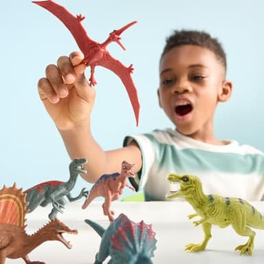 JOYIN Dinosaur Toys with Activity Play Mat & Storage Cage, 19 PCS Realistic Dinosaur Figures & Trees for Toddlers Kids Ages 3-5, Ideal for Boys and Girls Gift - Image 3