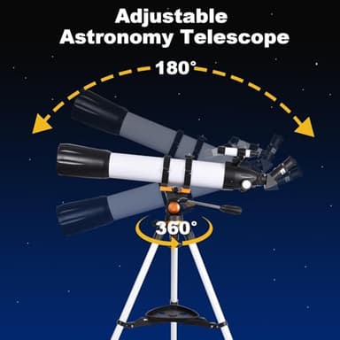 Telescope,Telescope For Adults High Powered Professional,90mm Apertures 800mm Telescopes For Adults Astronomy,Portable Refractor Telescope For Beginners,with Stainless Tripod & Phone Adapter,Carry Bag - Image 5