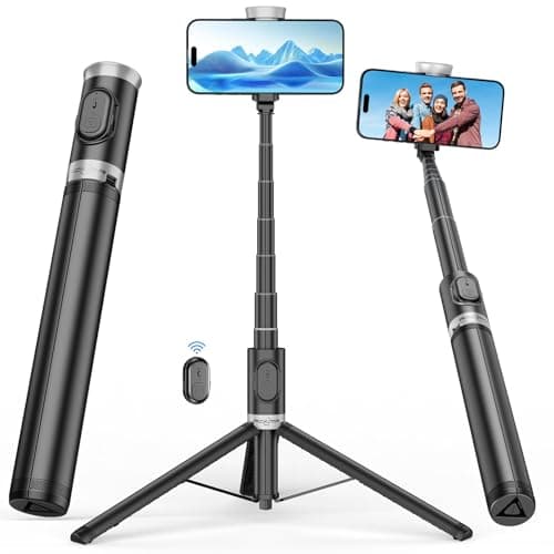 ACKIMA 67" Selfie Stick Phone Tripod, All-in-1 Cell Phone Tripod with Wireless Remote, Extendable Compact Tripods Portable Travel Stand for iPhone Android Selfie/Video Recording/Live Stream/Vlog - Image 1