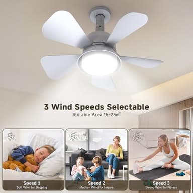MOTCTQVD Ceiling Fans with Lights and Remote, Ceiling Fan Light 3000K-6000K 3 Colors Dimmable, Ceiling Fan, 1000 Lumens LED Ceiling Fans for Bedroom Garage Kitchen - Image 4