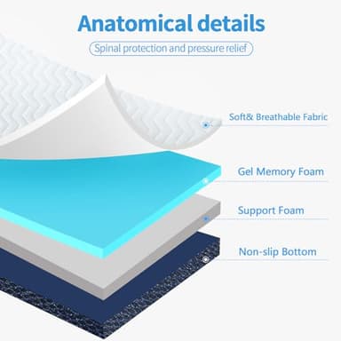 Folding Mattress Full Size,6 inch Memory Foam Tri Portable Trifold Mattress Topper Full with Breathable & Washable Cover, Foldable Guest Bed for Camping (52"×73"×6") - Image 8