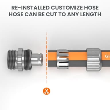 Giraffe Tools Garden Hose 5FT, 5/8" Lightweight Lay Flat Water Hose, Custom Length, Flexible, Leakproof Hybrid Hose Pipe with Male to Female Fitting - Image 6