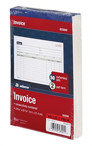 Adams Invoice Book 3 Pack, 2 Part Carbonless Invoices, Horizontal Sales Slip, 5-9/16 x 8-7/16 Inches, 50 Sets per Book (DC5840-3) - Image 5
