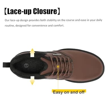 ULTIANT Men's Golf Shoes Fixed Nailless Sole Waterproof Lightweight No-Slip Walking Shoes Size7.5-13(Brown,41) - Image 4