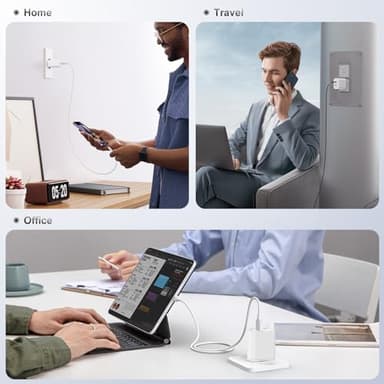 40W Total Dual USB C Charger,2-Port 20W Fast USB C Power Adapter Wall Charger Plug Type C Charging Block for Laptop Computer & Tablets/Phones iPhone 16/15/14/13/,(20W Per Port / 40W Combined) - Image 6