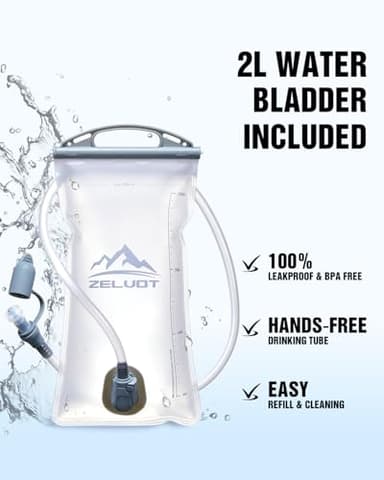 Zelvot Running Vest with 2L Water Bladder, USA Original Patent, Lightweight Adjustable Chest Pack with Gear Holder, Reflective Running Hydration Vest for Women Men for Marathon - Image 6