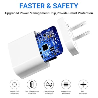 USB C Charger Block, 2Pack for iPhone 16 Fast Charging Plug for Apple 20W Type C Power Adapter Plug Box for iPhone 16 15 14 13 12 11 Pro Max XS X XR SE Plus, for iPad USBC Wall Charge Cube Brick - Image 4