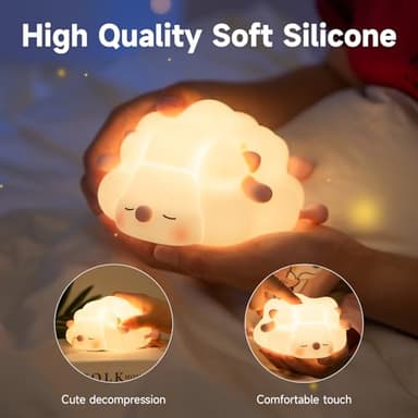 Rechargeable LED Night Light for Kids, 3-Level Dimmable Nursery Nightlight, Food Grade Silicone Squishy Lamp Perfect Bedside Touch Lamp with 30 Min Timer for Breastfeeding, Toddler, Baby Décor Pink - Image 6