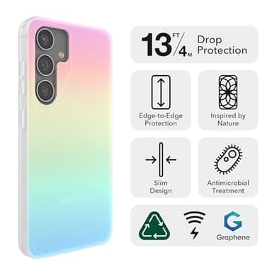 ZAGG Milan Samsung Galaxy S24+ Case - Semi-Transparent, Runway-Inspired Design, Graphene Reinforced, 13ft Drop Protection, Eco-Friendly, Wireless Charging Compatible, Iridescent - Image 7
