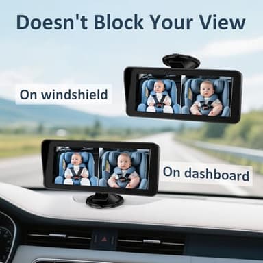 2-Kids Baby Car Camera for Seat: 6.9 Inch Ultrawide Display with Two Cameras Rear Facing - USB Powered Backseat Camera HD 1080P Easy to Install - Image 7