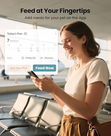 oneisall Cordless WiFi Automatic Cat Feeder, Tasty S2 Pro Rechargeable 100-Day Battery Operated Pet Feeder, 12 Cups/3L Timed Cat Food Dispenser for Large Kibble, Smart App Control (Black) - Image 2