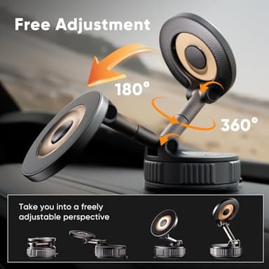 Magnetic Phone Holder for Car [120+ LB Strongest Suction & 2800gf Strongest Magnetic] 360° Adjustable Car Phone Holder for Magsafe Phone Holders for Your Car for iPhone 17 Pro Max 16 15 14 13 12 Plus - Image 6