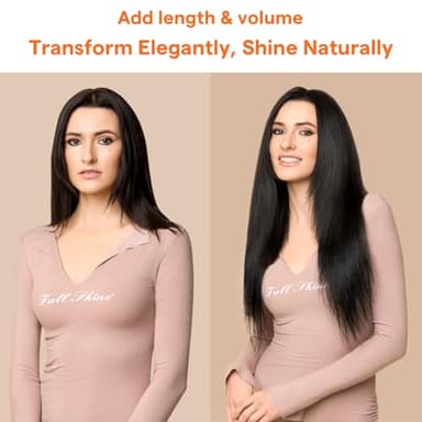 Full Shine Brown Weft Hair Extensions Real Human Hair Straight Remy Hair Bundles 105G Double Weft Extensions Dark Brown Sew In Hair Extensions Real Human Hair Weave Extensions Human Hair Wefts 24 Inch - Image 5