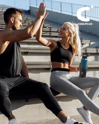 40 oz Water Bottle Insulated, Coolplus Stainless Steel Water Flask With Straw Metal Double-Walled Vacuum With Carry Sleeve Leakproof, Keep Cold 48 Hrs Hot 24hrs, Blue Black - Image 8