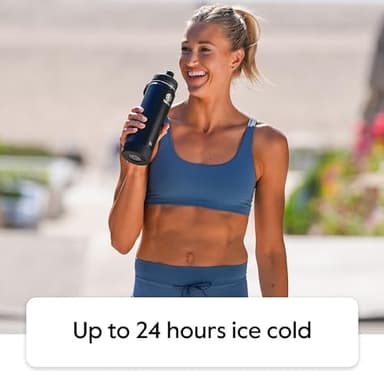 Takeya Actives Water Bottle with Spout Lid - Bottle with Double Stainless Steel Insulation - Dishwasher Safe & BPA-Free - Bottle with Spout Lid & Removable Bumper - 24 oz, Watermelon - Image 4