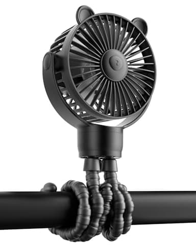GOTOTO Baby Stroller Fan, Rechargeable Portable Fan with 2000 mAh Battery Operated,3 Wind Speed,360-Degree Rotation,Ultra-Low Noise Level,Safe mini fan for your baby - Image 1
