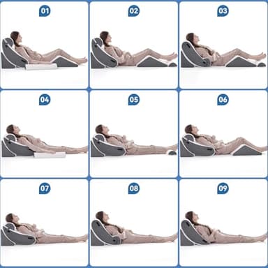 Wedge Pillow Set for After Surgery, 5 PCS Bed Wedge Pillow for Sleeping, Memory Foam Orthopedic Back Pillow for Pain Relief and Acid Reflux, Adjustable Post Surgery Pillow Grey - Image 8