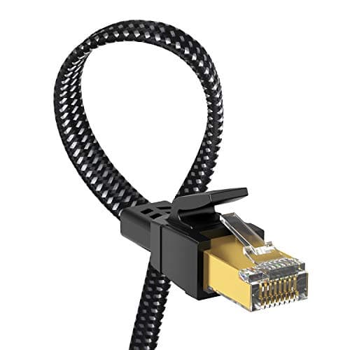 Orbram Cat 8 Ethernet Cable 15 ft, Nylon Braided High Speed Heavy Duty Network LAN Patch Cord, 40Gbps 2000Mhz SFTP RJ45 Flat Internet Cable Shielded in Wall, Indoor&Outdoor for Modem/Router/Gaming/PC - Image 1