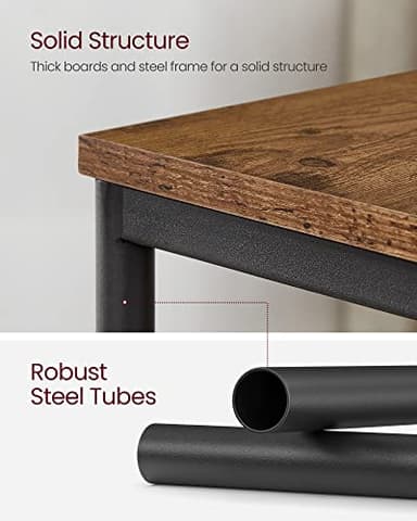 VASAGLE Side Tables Set of 2, Small End Table, Nightstand for Living Room, Bedroom, Office, Bathroom, Rustic Brown and Black ULET272B01 - Image 5