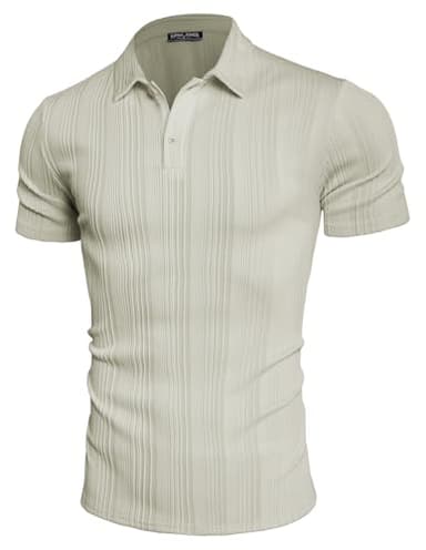 PJ PAUL JONES Mens Short Sleeve Polo Shirts Lightweight Textured Polo Shirts for Summer - Image 5