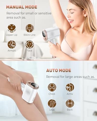 VivaEase Laser Hair Removal, 999,900+ Flashes IPL Hair Removal Device for Women and Men, Ice-Cooling Painless Laser Hair Removal, At-Home Hair Remover for Armpits Back Facial Legs Arms Bikini Line - Image 6