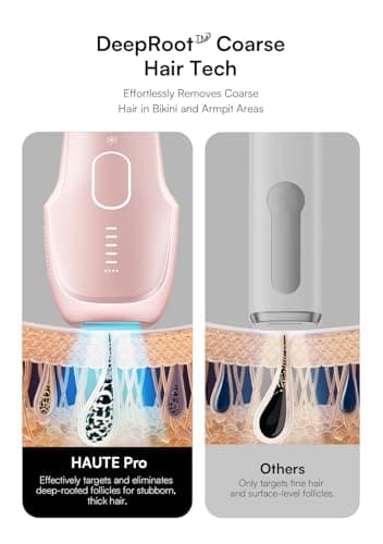 INIA Laser Hair Removal with Ice-Cooling Care for Women and Men, HAUTE Pro Painless at-Home IPL Hair Remover for Coarse Hair in Bikini All Body Areas, Latest Generation for Effective Results (Pink) - Image 4