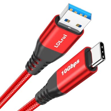 USB-C Cable 10Gbps Data Transfer [2Pack, 6ft], Braided USB 3.2 Gen 2 USB A to Type C Charger Cord 3.1A Fast Charging for iPhone 16/15 Pro Max Car Play, Samsung Galaxy S24/S23/S22 Android Auto - Red - Image 1