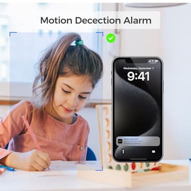 ARPHA 2K Indoor Security Camera with App, WiFi Home Camera Sound Detection PIR Motion Detection, Night Vision 130° 2-Way Talk，Easy to Install - Image 3